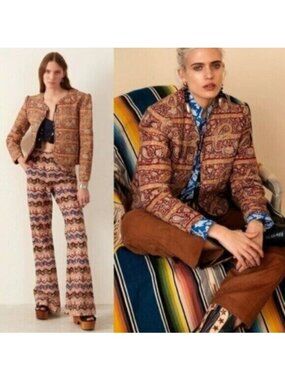 NWOT Alix of Bohemia Camille Pasha Paisley Reverso Quilted Jacket Size M